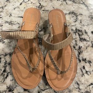Lane Bryant Thong Sandal 12W Bronze